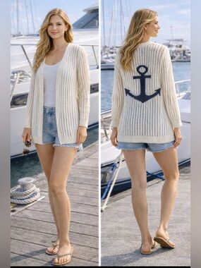 THE CLASSIC Nautical Knit Cardigan Women